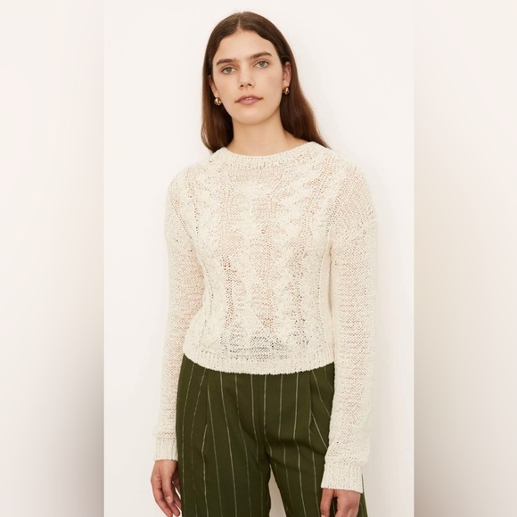 Vince. Textured Cable Crew Sweater Size XS - Picture 2 of 6